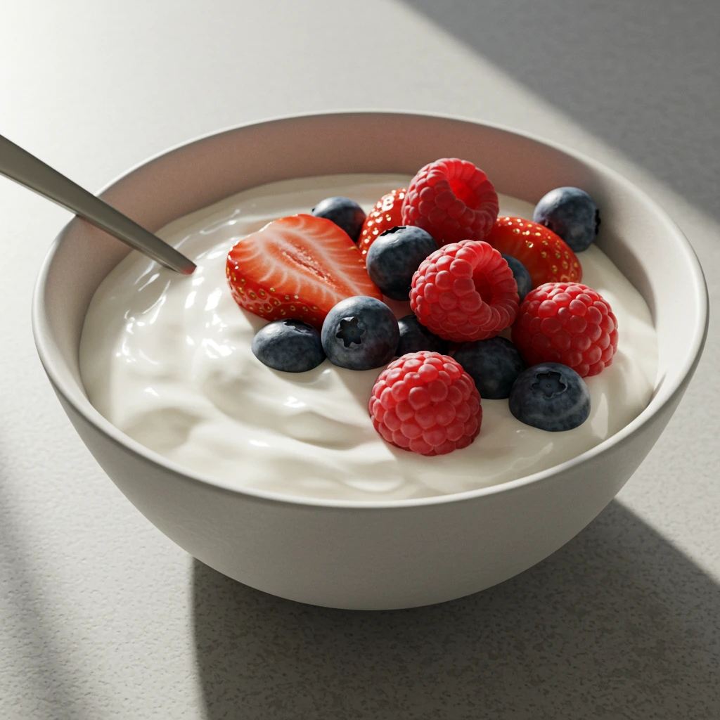 Best High Protein Yogurt Guide for Health and Fitness in 2025 1 high protein yogurt with berries in natural light